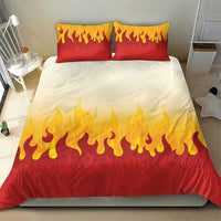 Japanese Kaen Pattern Bedding Set Flame Pillar Blazing Lion Heart - Wonder Print Shop