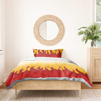 Japanese Kaen Pattern Bedding Set Flame Pillar Blazing Lion Heart - Wonder Print Shop