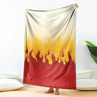 Japanese Kaen Pattern Blanket Flame Pillar Blazing Lion Heart - Wonder Print Shop