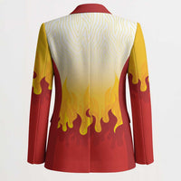 Japanese Kaen Pattern Blazer Flame Pillar Blazing Lion Heart - Wonder Print Shop