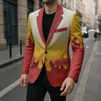 Japanese Kaen Pattern Blazer Flame Pillar Blazing Lion Heart - Wonder Print Shop