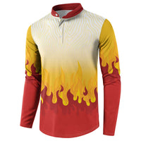 Japanese Kaen Pattern Button Sweatshirt Flame Pillar Blazing Lion Heart - Wonder Print Shop