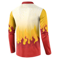 Japanese Kaen Pattern Button Sweatshirt Flame Pillar Blazing Lion Heart - Wonder Print Shop