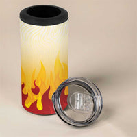 Japanese Kaen Pattern 4 in 1 Can Cooler Tumbler Flame Pillar Blazing Lion Heart - Wonder Print Shop