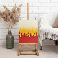 Japanese Kaen Pattern Canvas Wall Art Flame Pillar Blazing Lion Heart - Wonder Print Shop