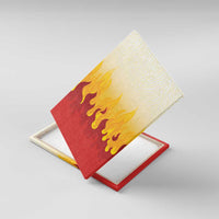 Japanese Kaen Pattern Canvas Wall Art Flame Pillar Blazing Lion Heart - Wonder Print Shop