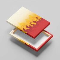 Japanese Kaen Pattern Canvas Wall Art Flame Pillar Blazing Lion Heart - Wonder Print Shop