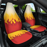Japanese Kaen Pattern Car Seat Cover Flame Pillar Blazing Lion Heart - Wonder Print Shop