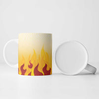 Japanese Kaen Pattern Ceramic Mug Flame Pillar Blazing Lion Heart - Wonder Print Shop