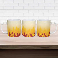 Japanese Kaen Pattern Ceramic Mug Flame Pillar Blazing Lion Heart - Wonder Print Shop