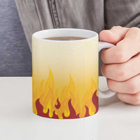 Japanese Kaen Pattern Ceramic Mug Flame Pillar Blazing Lion Heart - Wonder Print Shop