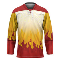 Japanese Kaen Pattern Hockey Jersey Flame Pillar Blazing Lion Heart - Wonder Print Shop