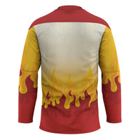 Japanese Kaen Pattern Hockey Jersey Flame Pillar Blazing Lion Heart - Wonder Print Shop