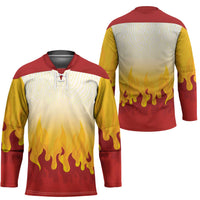 Japanese Kaen Pattern Hockey Jersey Flame Pillar Blazing Lion Heart - Wonder Print Shop