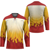Japanese Kaen Pattern Hockey Jersey Flame Pillar Blazing Lion Heart - Wonder Print Shop