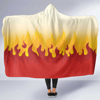 Japanese Kaen Pattern Hooded Blanket Flame Pillar Blazing Lion Heart - Wonder Print Shop