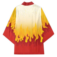 Japanese Kaen Pattern Kimono Flame Pillar Blazing Lion Heart - Wonder Print Shop