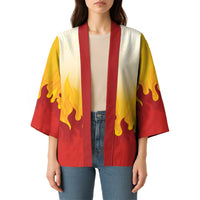 Japanese Kaen Pattern Kimono Flame Pillar Blazing Lion Heart - Wonder Print Shop