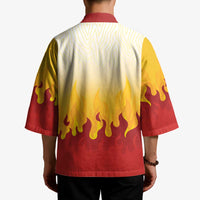Japanese Kaen Pattern Kimono Flame Pillar Blazing Lion Heart - Wonder Print Shop