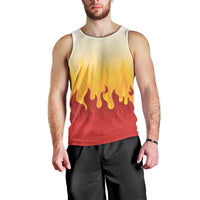 Japanese Kaen Pattern Men Tank Top Flame Pillar Blazing Lion Heart - Wonder Print Shop