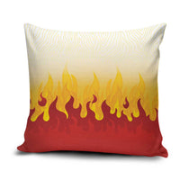 Japanese Kaen Pattern Pillow Cover Flame Pillar Blazing Lion Heart - Wonder Print Shop