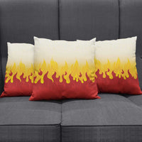 Japanese Kaen Pattern Pillow Cover Flame Pillar Blazing Lion Heart - Wonder Print Shop