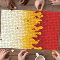 Japanese Kaen Pattern Puzzle Flame Pillar Blazing Lion Heart - Wonder Print Shop