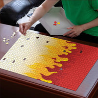 Japanese Kaen Pattern Puzzle Flame Pillar Blazing Lion Heart - Wonder Print Shop