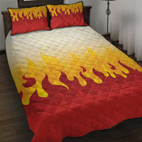 Japanese Kaen Pattern Quilt Bed Set Flame Pillar Blazing Lion Heart - Wonder Print Shop