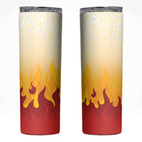Japanese Kaen Pattern Skinny Tumbler Flame Pillar Blazing Lion Heart - Wonder Print Shop