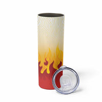 Japanese Kaen Pattern Skinny Tumbler Flame Pillar Blazing Lion Heart - Wonder Print Shop