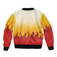 Japanese Kaen Pattern Sleeve Zip Bomber Jacket Flame Pillar Blazing Lion Heart - Wonder Print Shop