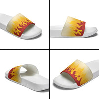 Japanese Kaen Pattern Slide Sandals Flame Pillar Blazing Lion Heart - Wonder Print Shop