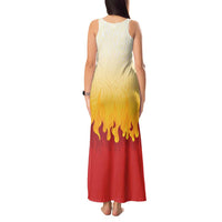 Japanese Kaen Pattern Tank Maxi Dress Flame Pillar Blazing Lion Heart - Wonder Print Shop