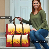 Japanese Kaen Pattern Travel Bag Flame Pillar Blazing Lion Heart - Wonder Print Shop