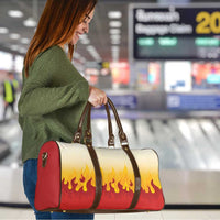 Japanese Kaen Pattern Travel Bag Flame Pillar Blazing Lion Heart - Wonder Print Shop