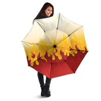 Japanese Kaen Pattern Umbrella Flame Pillar Blazing Lion Heart - Wonder Print Shop