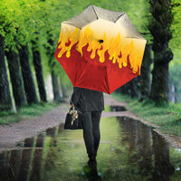 Japanese Kaen Pattern Umbrella Flame Pillar Blazing Lion Heart - Wonder Print Shop