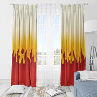 Japanese Kaen Pattern Window Curtain Flame Pillar Blazing Lion Heart - Wonder Print Shop
