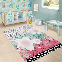 Japanese Kocho Pattern Area Rug Insect Pillar Butterfly Flower Fairy - Wonder Print Shop