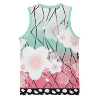 Japanese Kocho Pattern Basketball Jersey Insect Pillar Butterfly Flower Fairy - Wonder Print Shop