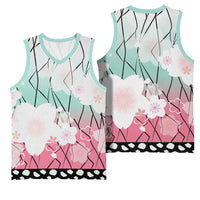 Japanese Kocho Pattern Basketball Jersey Insect Pillar Butterfly Flower Fairy - Wonder Print Shop