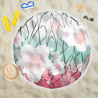 Japanese Kocho Pattern Beach Blanket Insect Pillar Butterfly Flower Fairy - Wonder Print Shop