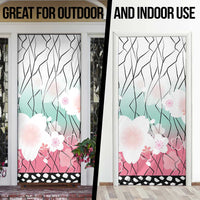 Japanese Kocho Pattern Door Cover Insect Pillar Butterfly Flower Fairy - Wonder Print Shop