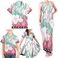 Japanese Kocho Pattern Family Matching Tank Maxi Dress and Hawaiian Shirt Insect Pillar Butterfly Flower Fairy - Wonder Print Shop