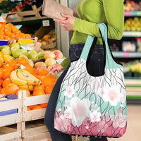 Japanese Kocho Pattern Grocery Bag Insect Pillar Butterfly Flower Fairy - Wonder Print Shop