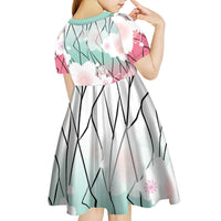 Japanese Kocho Pattern Kid Short Sleeve Dress Insect Pillar Butterfly Flower Fairy - Wonder Print Shop