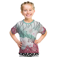 Japanese Kocho Pattern Kid T Shirt Insect Pillar Butterfly Flower Fairy - Wonder Print Shop