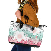 Japanese Kocho Pattern Leather Tote Bag Insect Pillar Butterfly Flower Fairy - Wonder Print Shop