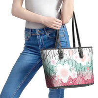 Japanese Kocho Pattern Leather Tote Bag Insect Pillar Butterfly Flower Fairy - Wonder Print Shop